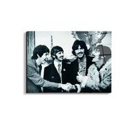 Artopweb EarthArt Total Gloss 58 x 78 cm Tableau brillant à miroir léger, prêt à accrocher, décoration maison, art design italien écologique - Homage to The Beatles B & W par Art Studio