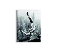 Artopweb EarthArt Total Gloss 78×58 cm Tableau brillant à miroir léger, prêt à accrocher, décoration maison, art design italien écologique - Acrobats at the Empire State Building par Art Studio