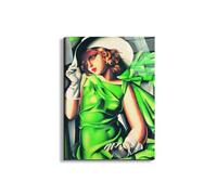 Artopweb EarthArt Total Gloss 78 x 58 cm Tableau brillant à miroir léger, prêt à accrocher, décoration maison, art design italien écologique - Homage to Tamara - Young Girl in the Wind