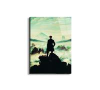 Artopweb EarthArt Total Gloss 78 x 58 cm Tableau brillant à miroir léger prêt à accrocher écologique - Homage to Friedrich - The Wanderer above the Sea of Fog