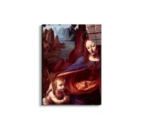 Artopweb EarthArt Total Gloss 80 × 60 cm Tableau brillant à miroir léger prêt à accrocher décoration maison art design italien écologique - Madonna in the rock cave detail de Da Vinci Leonardo