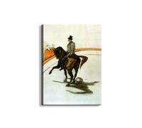 Artopweb EarthArt Total Gloss 80 × 60 cm Tableau brillant à miroir léger, prêt à accrocher, décoration maison, art design italien écologique - Horse in the Ring de Toulouse-Lautrec
