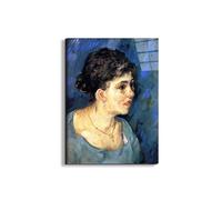 Artopweb EarthArt Total Gloss 80 × 60 cm Tableau brillant à miroir léger, prêt à accrocher, décoration maison, art design italien écologique, portrait de femme en bleu par Van Gogh Vincent