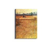 Artopweb EarthArt Total Gloss 80 × 60 cm Tableau brillant à miroir léger, prêt à accrocher, décoration maison, art design italien écologique - Wheat field with a view of Arles par Van Gogh Vincent
