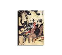 Artopweb EarthArt Total Gloss 80 × 60 cm Tableau brillant à miroir léger, prêt à accrocher, décoration maison, art design italien écologique, voyage couple de Hokusai Katsushika