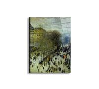 Artopweb EarthArt Total Gloss 80 × 60 cm Tableau brillant à miroir léger, prêt à accrocher, décoration maison, art design italien écologique - Boulevard of Capucines par Monet Claude