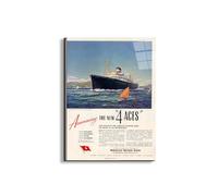 Artopweb EarthArt Total Gloss 80 × 60 cm Tableau brillant à miroir léger, prêt à accrocher, décoration maison, art design italien écologique - Cunard Line d'Art Studio