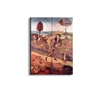 Artopweb EarthArt Total Gloss 80 × 60 cm Tableau brillant à miroir léger, prêt à accrocher, décoration maison, art design italien écologique - Le Pilgrimage of life de Bosch Hieronymus
