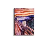 Artopweb EarthArt Total Gloss 80 × 60 cm Tableau brillant à miroir léger, prêt à accrocher, décoration maison, art design italien écologique - The Scream de Munch Edvard