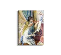 Artopweb EarthArt Total Gloss 80×60 cm Tableau brillant à miroir léger, prêt à accrocher, décoration maison, art design italien écologique - Young girls at the piano de Renoir Pierre-Auguste
