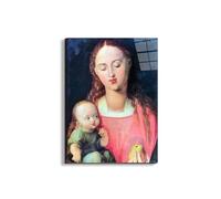 Artopweb EarthArt Total Gloss 80 × 60 cm Tableau brillant à miroir léger, prêt à accrocher, décoration maison, art design italien écologique - The Virgin and Child de Albrecht Dürer