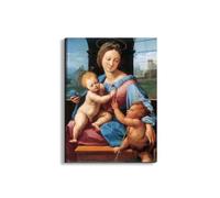 Artopweb EarthArt Total Gloss 80 × 60 cm Tableau brillant à miroir léger, prêt à accrocher, décoration maison, art design italien écologique, madonna aldobrandini di Sanzio Raffaello