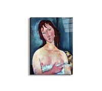 Artopweb EarthArt Total Gloss 80 × 60 cm Tableau brillant à miroir léger, prêt à accrocher, décoration maison, art design italien écologique - Young Frau di Modigliani Amedeo