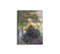 Artopweb EarthArt Total Gloss 80 × 60 cm Tableau brillant à miroir léger, prêt à accrocher écologique - Camille in the garden of the house in Argenteuil par Monet Claude