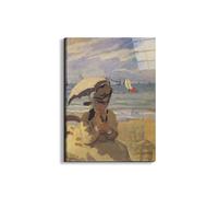 Artopweb EarthArt Total Gloss 80 × 60 cm Tableau brillant à miroir léger prêt à accrocher écologique - Camille Monet on the beach at Trouville par Monet Claude
