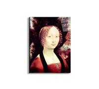 Artopweb EarthArt Total Gloss 80 × 60 cm Tableau brillant à miroir léger, prêt à accrocher écologique - Portrait of a Dame Genève Benci) par Da Vinci Leonardo