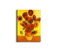 Artopweb EarthArt Total Gloss 80 × 60 cm Tableau brillant à miroir léger prêt à accrocher écologique - Still Life Vase avec Fifteen Sunflowers III par Van Gogh Vincent