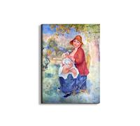 Artopweb EarthArt Total Gloss 80 × 60 cm Tableau brillant à miroir léger prêt à accrocher écologique - The child at the chest maternity de Renoir Pierre-Auguste