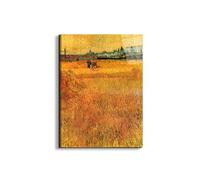 Artopweb EarthArt Total Gloss 80 x 60 cm Tableau brillant à miroir léger, prêt à accrocher, décoration maison, art design italien écologique - Arles View from the Wheat Fields par Van Gogh Vincent