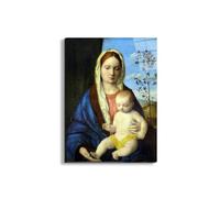 Artopweb EarthArt Total Gloss 80 x 60 cm Tableau brillant à miroir léger, prêt à accrocher, décoration maison, art design italien écologique - Madonna I di Bellini Giovanni