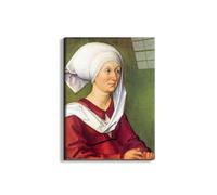 Artopweb EarthArt Total Gloss 80 x 60 cm Tableau brillant à miroir léger, prêt à accrocher, décoration maison, art design italien écologique - Portrait of Barbara Durer par Albrecht Dürer