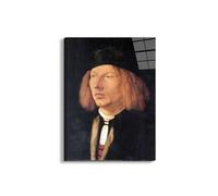 Artopweb EarthArt Total Gloss 80 x 60 cm Tableau brillant à miroir léger, prêt à accrocher, décoration maison, art design italien écologique - Portrait of Burkard von Speyer par Albrecht Dürer