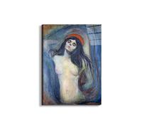 Artopweb EarthArt Total Gloss 80 x 60 cm Tableau brillant à miroir léger, prêt à accrocher, décoration maison, art design italien écologique - Madonna II de Munch Edvard