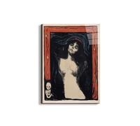 Artopweb EarthArt Total Gloss 80 x 60 cm Tableau brillant à miroir léger, prêt à accrocher, décoration maison, art design italien écologique - Madonna di Munch Edvard