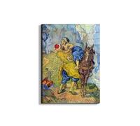 Artopweb EarthArt Total Gloss 80 x 60 cm Tableau brillant à miroir léger, prêt à accrocher, décoration maison, art design italien écologique - The Good Samaritan de Van Gogh Vincent