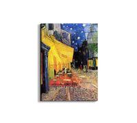 Artopweb EarthArt Total Gloss 80 x 60 cm Tableau brillant à miroir léger prêt à accrocher écologique - The Cafe Terrace on the Place du Forum Arles at Night par Van Gogh Vincent