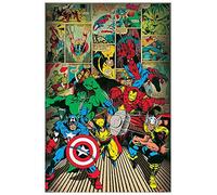 Artopweb Marvel ComicsHere Come The Heroes Panneaux Decoratifs, 60 x 90 cm