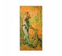 Artopweb MetalArt Materic 100 x 50 cm Tableau matériel 3D effet pinceau robuste prêt à accrocher écologique - Woodcutter (after Millet) par Van Gogh Vincent