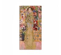 Artopweb MetalArt Materic 50 × 100 cm | Tableau matériel 3D effet brossé, robuste et prêt à accrocher | Décoration maison Art Made in Italy Eco-Friendly - Portrait of Maria Munk de Klimt Gustav