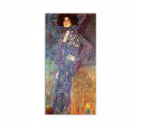 Artopweb MetalArt Materic 50 × 100 cm | Tableau matériel 3D effet brossé, robuste et prêt à accrocher | Décoration maison Art Made in Italy Eco-Friendly - Portrait of Emily Floge de Klimt Gustav