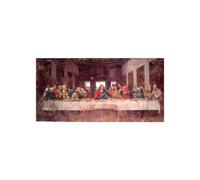 Artopweb MetalArt Materic 50 × 100 cm Tableau matériel 3D effet pinceau robuste prêt à accrocher décoration maison art design italien écologique - The Last Supper de Da Vinci Leonardo