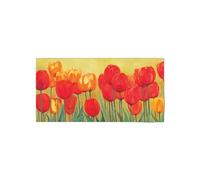 Artopweb MetalArt Materic 50 × 100 cm Tableau matériel 3D effet pinceau robuste prêt à accrocher décoration maison art design italien écologique rouge tulipes d'art studio