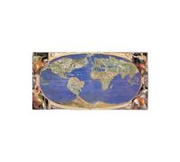 Artopweb MetalArt Materic 50 × 100 cm Tableau matériel 3D effet pinceau robuste prêt à accrocher décoration maison art design italien écologique - Globe carte d'Art Studio