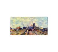 Artopweb MetalArt Materic 50 × 100 cm Tableau matériel 3D effet pinceau robuste prêt à accrocher écologique - Vegetable gardens on the Montmartre par Van Gogh Vincent