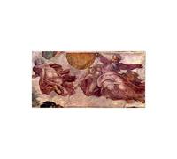 Artopweb MetalArt Materic 50 × 100 cm Tableau matériel 3D effet pinceau robuste prêt à accrocher écologique - Divorce of light and darkness par Buonarotti Michelangelo