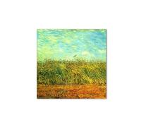 Artopweb MetalArt Materic 50 × 70 cm | Tableau matériel 3D effet brossé, robuste et prêt à accrocher| Décoration maison Art design italien écologique - Wheat Field with a Lark de Van Gogh Vincent