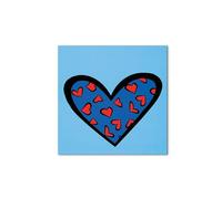 Artopweb MetalArt Materic 50 × 70 cm | Tableau matériel 3D effet brossé, robuste et prêt à accrocher | Décoration de la maison Art Design Italien Eco-Friendly - Blue Heart par Art Studio