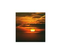 Artopweb MetalArt Materic 50 × 70 cm | Tableau matériel 3D effet brossé, robuste et prêt à accrocher | Décoration maison Art Design Italien Eco-Friendly - Sunset Sun and Clouds par Art Studio