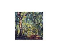 Artopweb MetalArt Materic 50 × 70 cm | Tableau matériel 3D effet brossé, robuste et prêt à accrocher| Décoration de la maison Art Design Italien Eco-Friendly - Landscape Weeping Willow de Monet Claude
