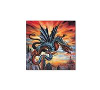 Artopweb MetalArt Materic 50×70 cm | Tableau matériel 3D effet brossé, robuste et prêt à accrocher | Décoration de la maison Art Design Italien Eco-Friendly - Comics Dragon d'Art Studio