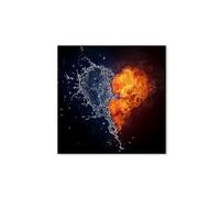 Artopweb MetalArt Materic 50 × 70 cm | Tableau matériel 3D effet brossé, robuste et prêt à accrocher | Décoration de la maison Art Design Italien Eco-Friendly - Water and fire par Art Studio