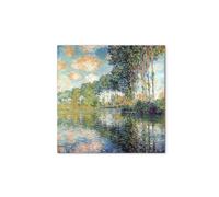 Artopweb MetalArt Materic 50 x 70 cm | Tableau matériel 3D effet brossé, robuste et prêt à accrocher | Décoration de la maison Art Design Italien Eco-Friendly - Poplars on the Epte de Monet Claude