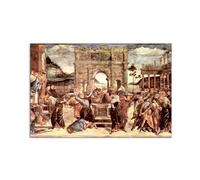 Artopweb MetalArt Materic 53 × 80 cm Cadre matériel 3D effet pinceau robuste prêt à accrocher écologique - Sistine Chapel - punishing the Levites detail di Botticelli Sandro
