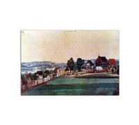 Artopweb MetalArt Materic 53 × 80 cm Cadre matériel 3D effet pinceau robuste prêt à accrocher écologique - Nuremberg, Suburb with a church and cemetery from north of Albrecht Dürer