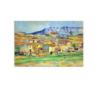 Artopweb MetalArt Materic 53 × 80 cm Tableau matériel 3D effet pinceau robuste écologique - Montaigne Sainte-Victoire, from the environment beu Gardanne of view par Cezanne Paul