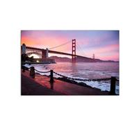 Artopweb MetalArt Materic 53 × 80 cm Tableau matériel 3D effet pinceau robuste prêt à accrocher décoration maison art design italien écologique - San Francisco Golden Gate d'Art Studio